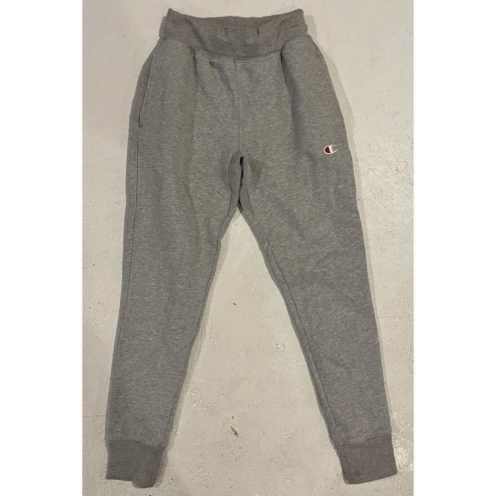 Vintage Champion Reverse Weave Mini Logo Sweatpants Joggers Gray Mens Size Small